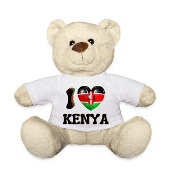 I Love Kenya - Nounours - blanc - Devant