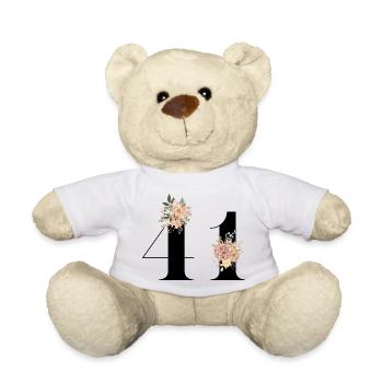 41st anniversary flowers (Gift of 41 years) - Teddy Bear - white - Front