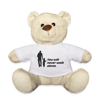 You will never walk alone Vater und Sohn Shirt - Teddy - Weiß - Vorne