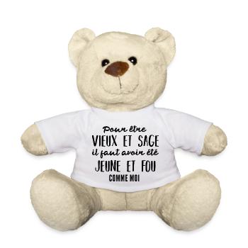 vieux et sage / humour retraité - Nounours - blanc - Devant