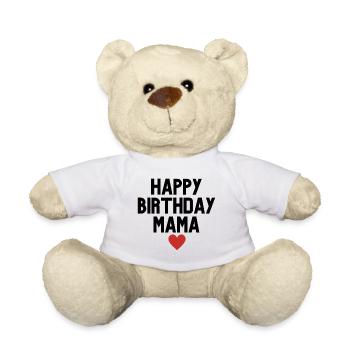 Happy Birthday Mom - Teddy Bear - white - Front