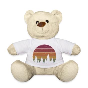 Retro Forest Mountains Randonnée Aventure en plein air - Nounours - blanc - Devant
