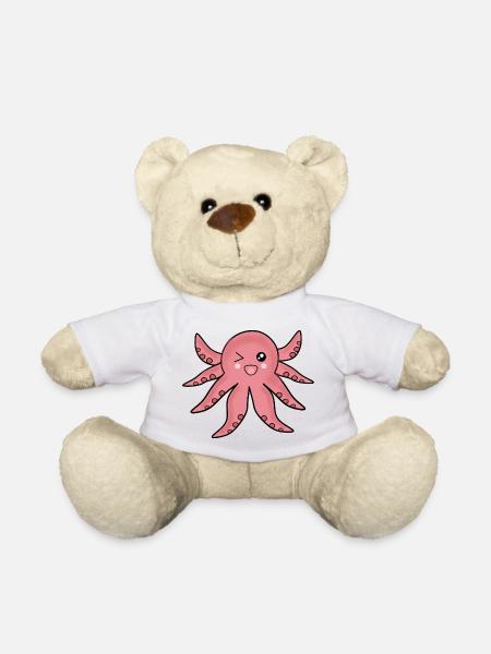 Kawaii Tiere Oktopus - Teddy - Weiß