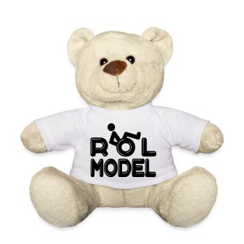 Every wheelchair user is a role model # - Teddy Bear - white - Front