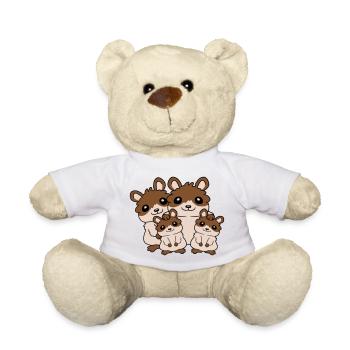 Maman Papa Enfants Hamster - Nounours - blanc - Devant