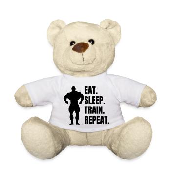 Bodybuilder Krafttraining Fitness Muskel Sportler - Teddy - Weiß - Vorne