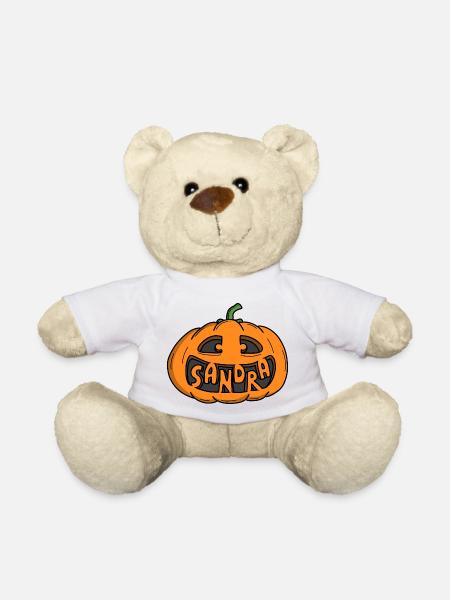 Sandra Halloween Pumpkin - Teddy Bear - white