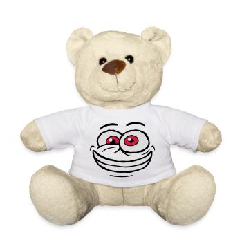Verrücktes Comic Gesicht Design - Teddy - Weiß - Vorne