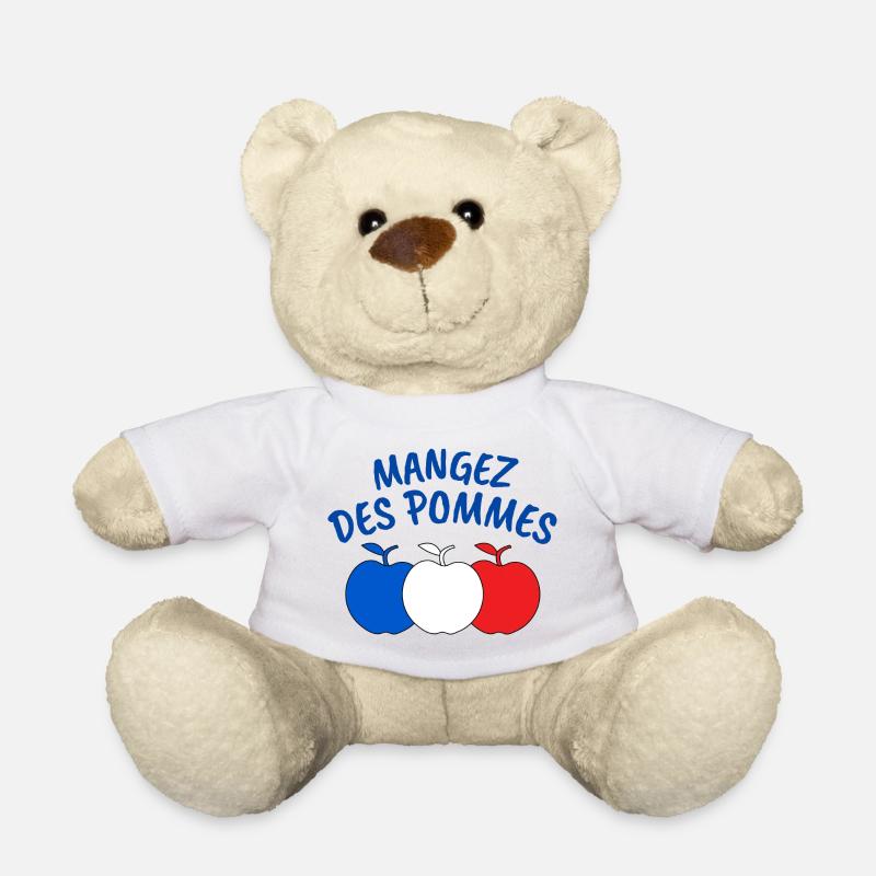 pomme, mangez des pommes - Nounours - blanc