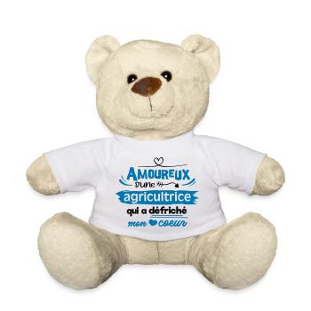 Amoureux d'une agricultrice - Nounours - blanc - Devant