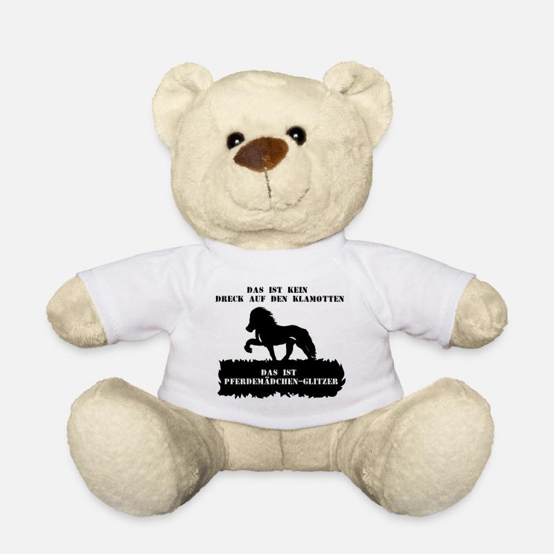 Spruch 3 mit Pferd 1 schwarz - Teddy - Weiß
