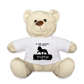 Spruch 5 mit Pferd 1 schwarz - Teddy - Weiß - Vorne