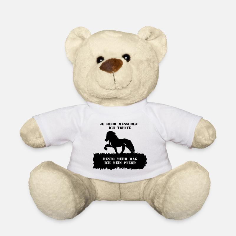 Spruch 5 mit Pferd 1 schwarz - Teddy - Weiß