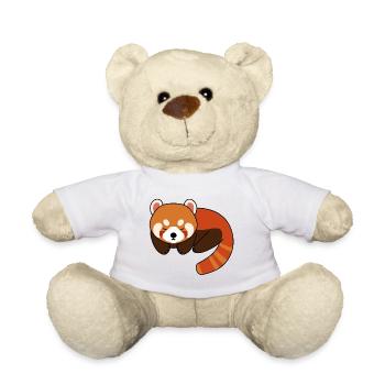 Roter Panda Müde Schlafen - Teddy - Weiß - Vorne