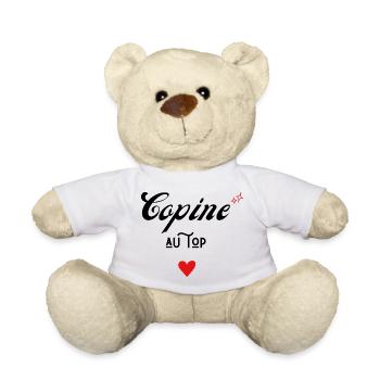 copine au top idée cadeau - Nounours - blanc - Devant