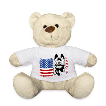 Drapeau américain AKITA America Wilsigns - Nounours - blanc - Devant