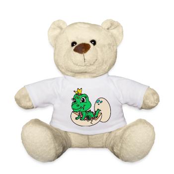 Drache mit Krone aus dem Ei - Teddy - Weiß - Vorne