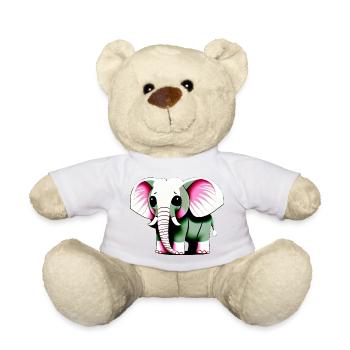 Petit éléphant Dessin animé Cute Love Adventure 6 - Nounours - blanc - Devant