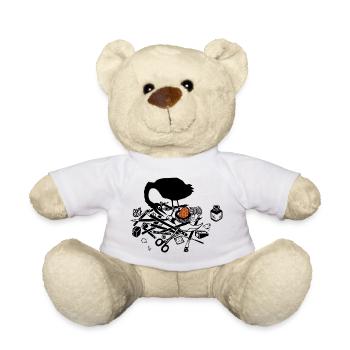 Bird in pens - Teddy Bear - white - Front