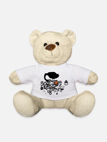 Vogel in Stiften - Teddy - Weiß