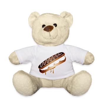 Illustration eines gefüllten Eclairs mit Sahne - Teddy - Weiß - Vorne