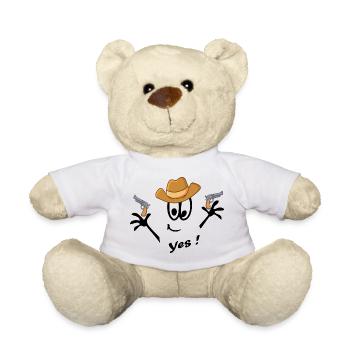 Cowboy, Carnival, Comic - Teddy Bear - white - Front