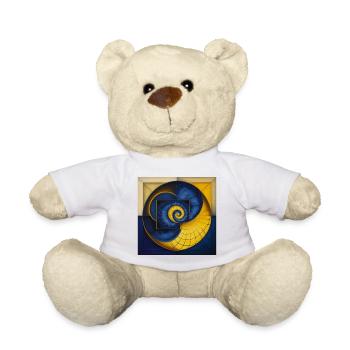 Mandala, Bleu, Cercle, Jaune, Escargot, Toile d’araignée - Nounours - blanc - Devant