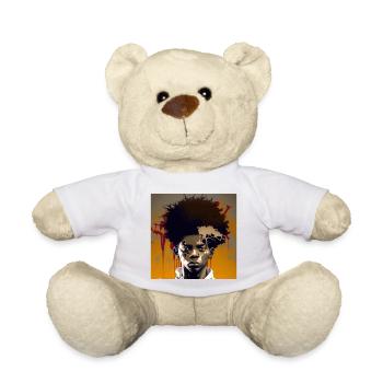 Mensch, Blick, Graffiti, Böser Blick, Haare - Teddy - Weiß - Vorne
