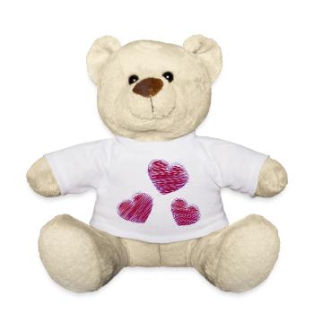 HERZ. HERZ. HEILIGER VALENTIN. LIEBE. LIEBE. WEIHNACHTEN - Teddy - Weiß - Vorne