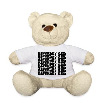 Birthday Girl - Groovy Retro Vintage - Birthday - Nounours - blanc - Devant