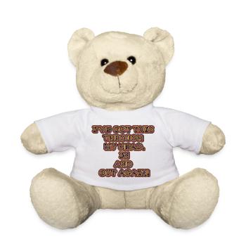witziges Nicht-Nachdenken-Design / lustige Sprüche - Teddy - Weiß - Vorne
