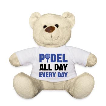 Padelspiel Sport Padel Racket Spieler Statement - Teddy - Weiß - Vorne