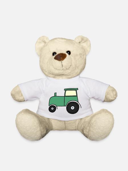 Tracteur tracté - Nounours - blanc