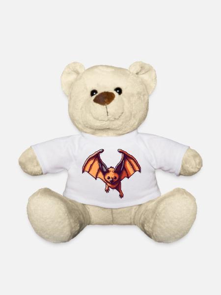 Flughund als Retro und Vintage Pixelart - Teddy - Weiß