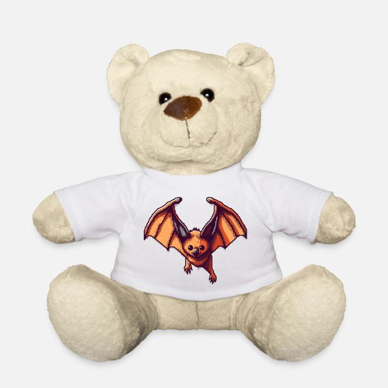 Flughund als Retro und Vintage Pixelart - Teddy - Weiß