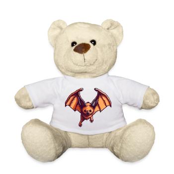8 bits Flying Fox dans le pixel art rétro et vintage - Nounours - blanc - Devant