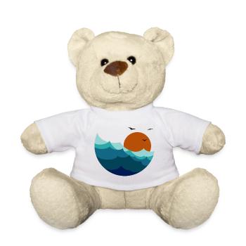 Vagues Coucher de soleil - Nounours - blanc - Devant