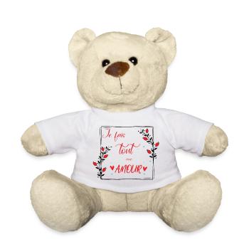 je fais tout avec amour - Nounours - blanc - Devant