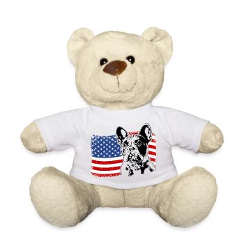 Bouledogue Français Amérique Flag Chiens Wilsigns - Nounours - blanc - Devant