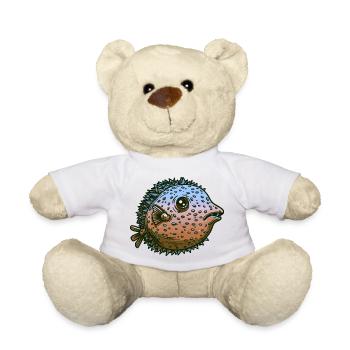 Poisson-globe à épines toxiques comme poisson dans la mer - Nounours - blanc - Devant