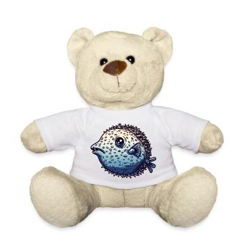 The pufferfish is a playful sea creature - Teddy Bear - white - Front