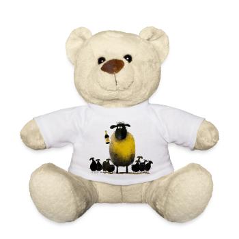 Lustiges Schaf mit Bier - Humor - Teddy - Weiß - Vorne