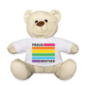 Pride Month LGBT - Proud Brother - Teddy Bear - white - Front