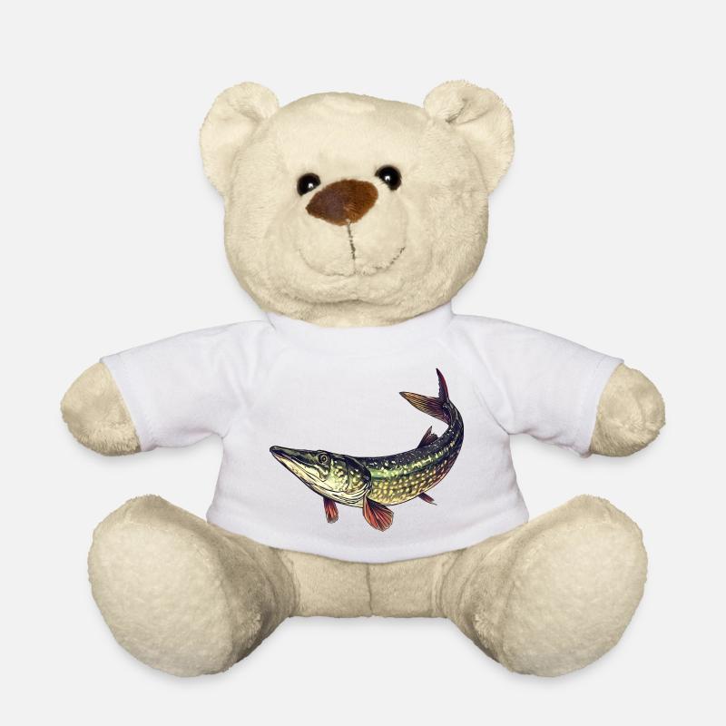 Zielfisch Hecht Angelsport - Teddy - Weiß
