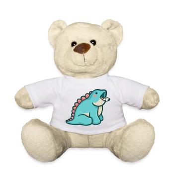 hugadino Blume für dich, Dino, süßer Dinosaurier - Teddy - Weiß - Vorne
