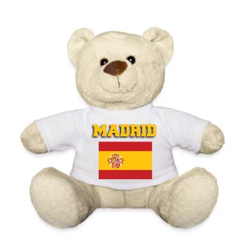 Madrid, Spanien, Flagge - Teddy - Weiß - Vorne
