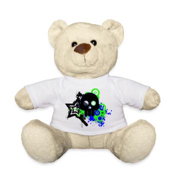 Neon Schädel Spritzer - Teddy - Weiß - Vorne