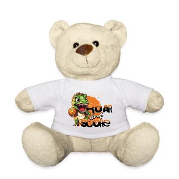 Basketball Dino T-Rex Player Sports Comic Cartoon - Nounours - blanc - Devant