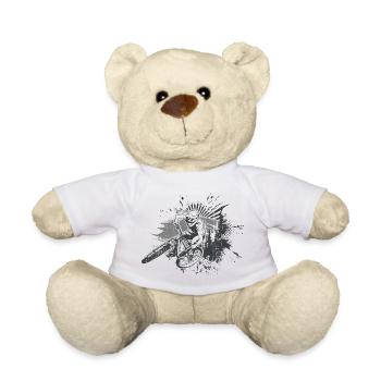 Grunge BMX Rider Splash Art - Teddy Bear - white - Front