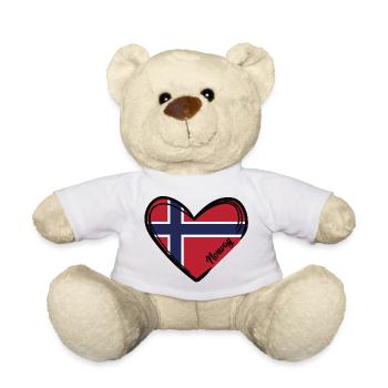Norwegen - Herz - Teddy - Weiß - Vorne